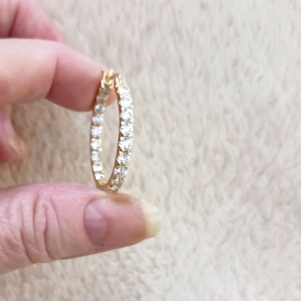 Beautiful 14k plated with diamond look stones